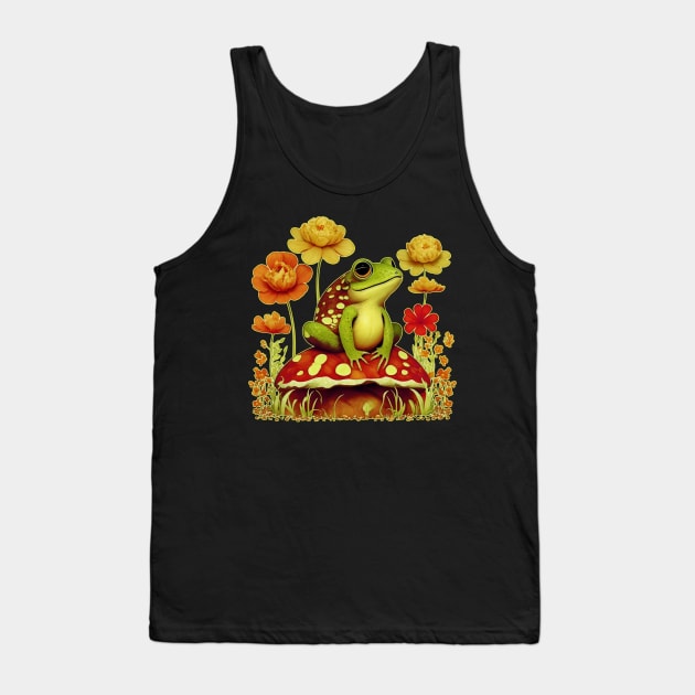 vintage charming boho wildflowers frog cottagecore Tank Top by masterpiecesai